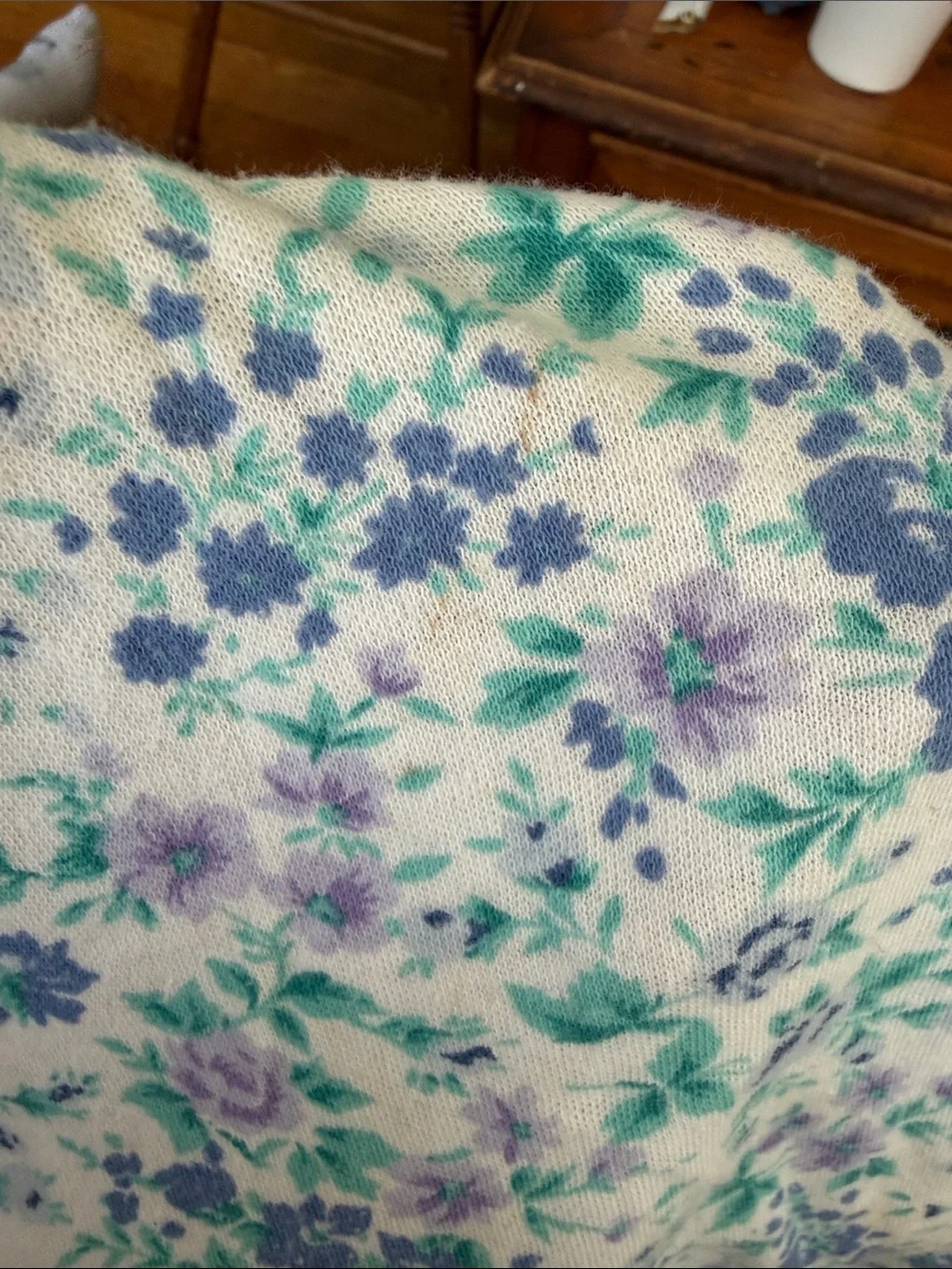 Vtg Fame of California girls blue green Floral Ruffle Peasant outfit m 10/12